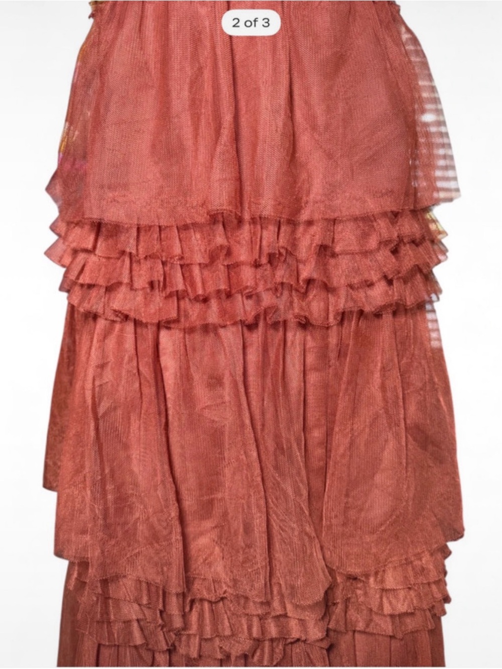 Revelry Rust-Tone Halter Tiered Ruffle Maxi - Picture 2 of 5